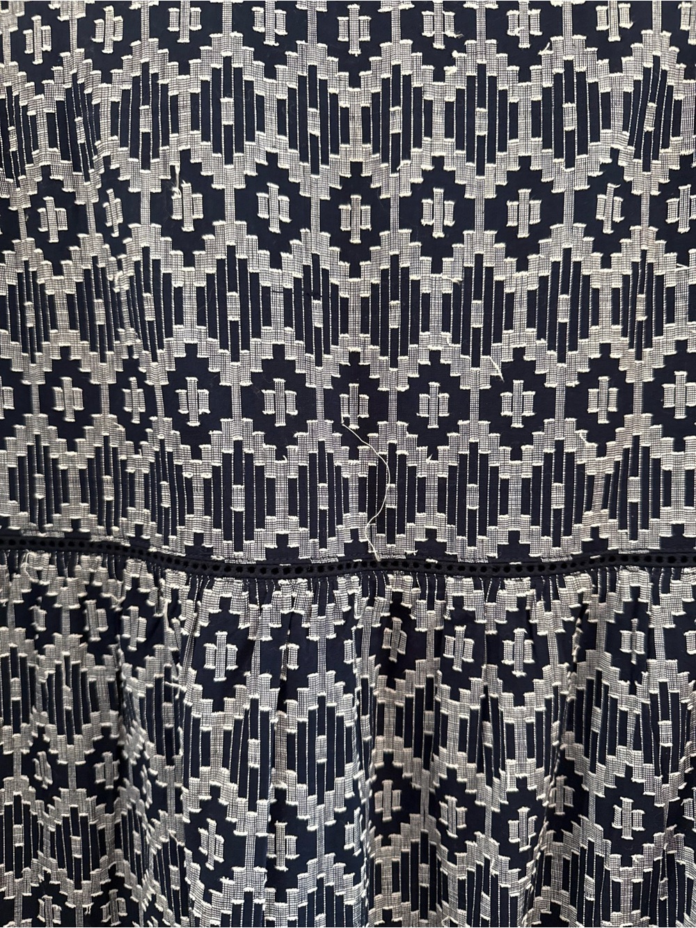 Tecovas Tiered Midi Dress in Navy Geo Print - Picture 7 of 7